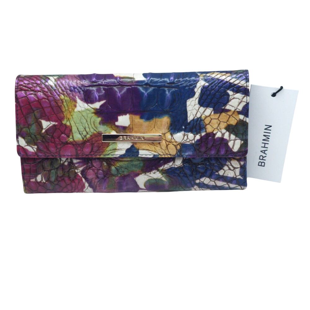 Brahmin Cordelia Wildflower Melbourne Leather Wallet Clutch Purse NWT